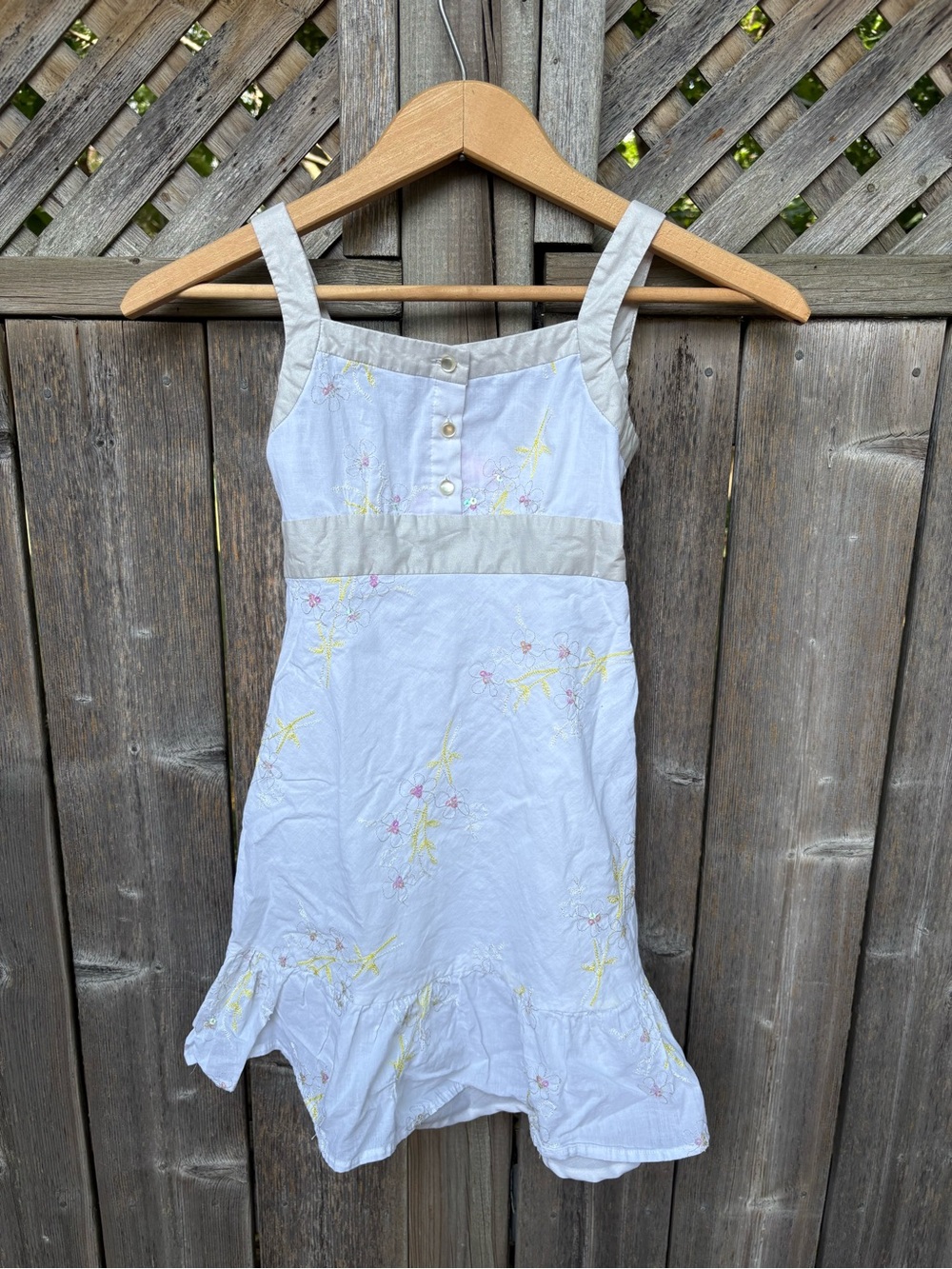 Hype White Button-Front Top with Pink Label